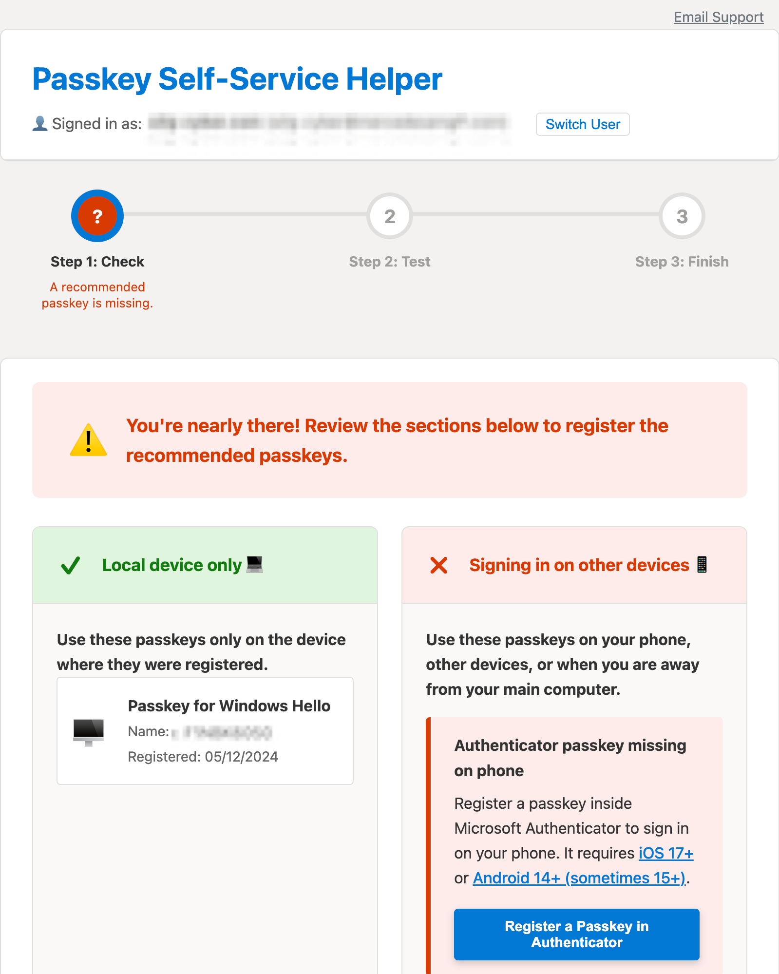 Walkthrough step 4: user sees a success message and next steps.